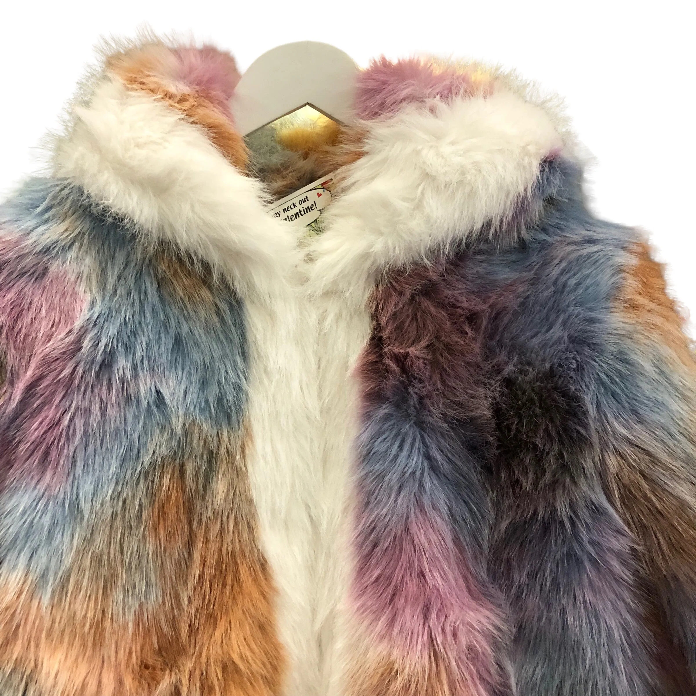 Magnificent Rainbow Faux Fur Hooded Jacket