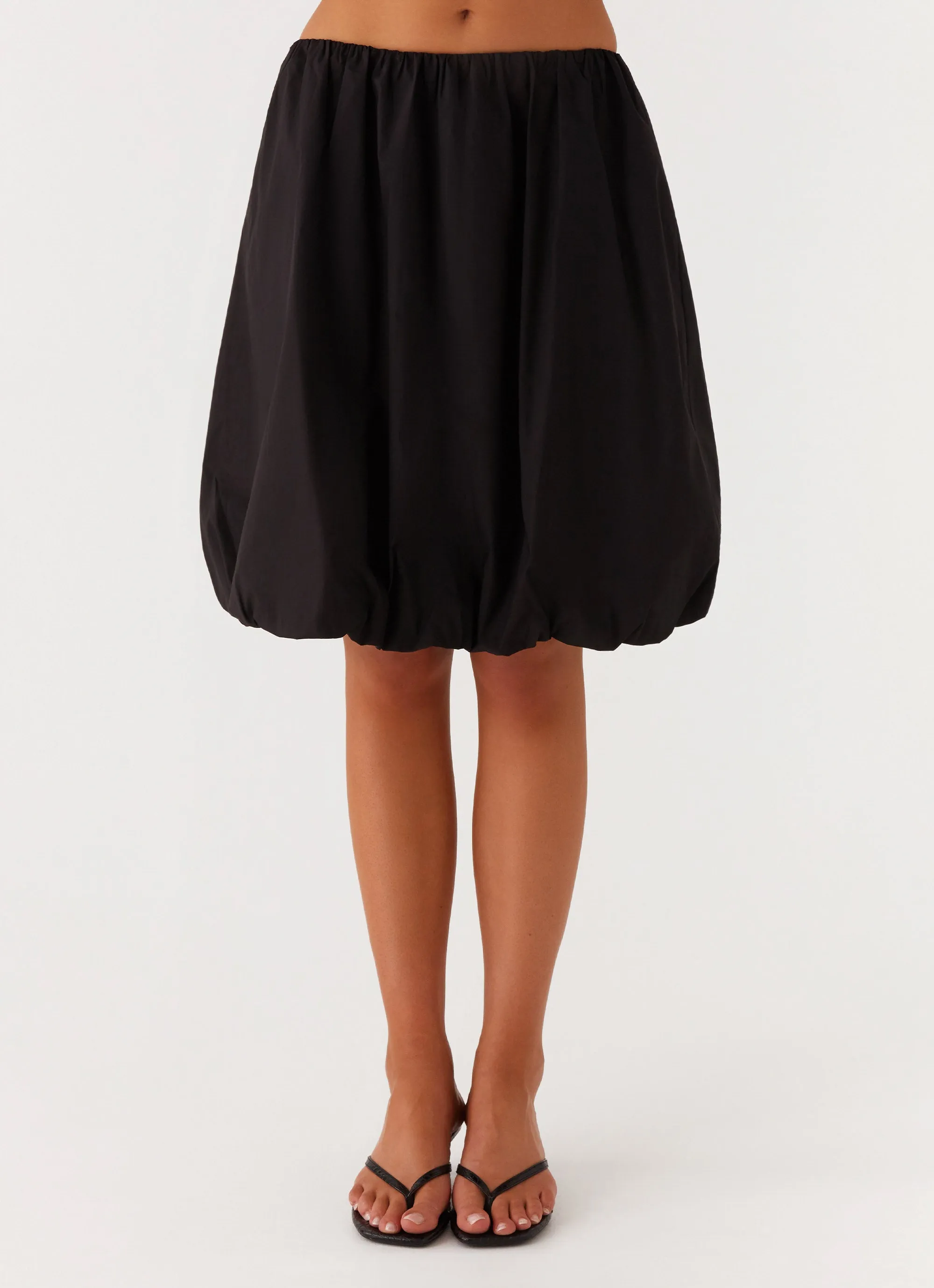 Make Way Bubble Midi Skirt - Black