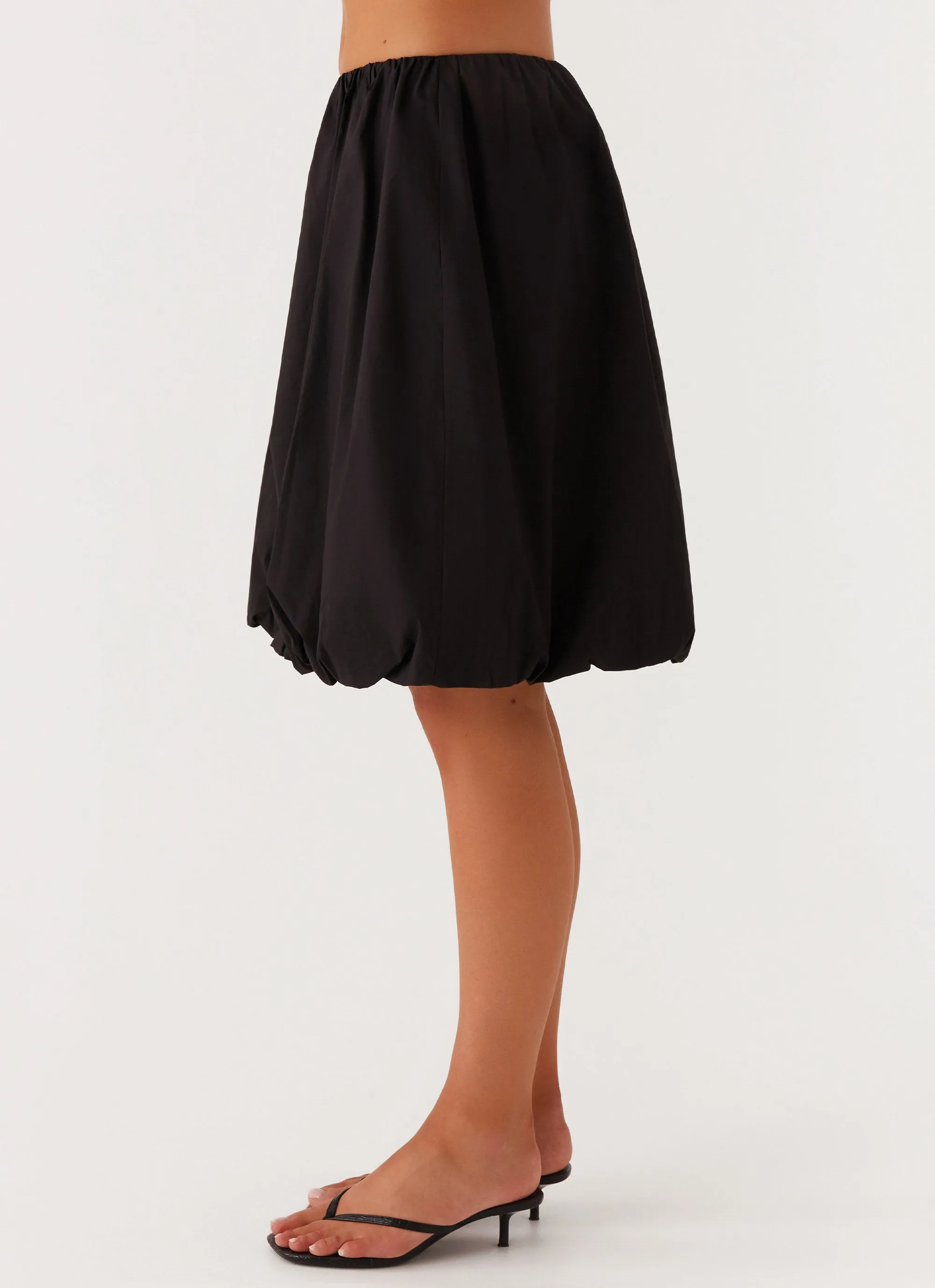 Make Way Bubble Midi Skirt - Black