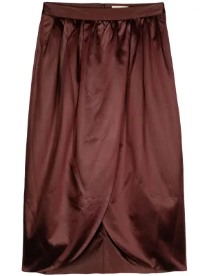 MAXINE COTTON-BLEND SATEEN MIDI SKIRT