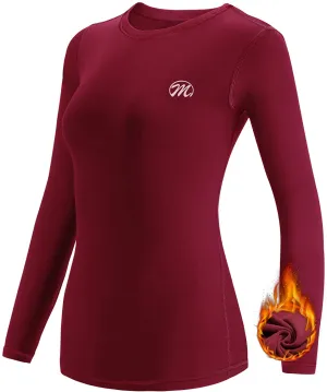 MEETWEE Thermal Underwear for Women, Winter Warm Base Layer Top & Bottom Set Long Johns with Fleece Lined Cold Weather Skiing