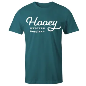 Men's Hooey "OG" TEAL HEATHER W/WHITE T-SHIRT - HT1566TL