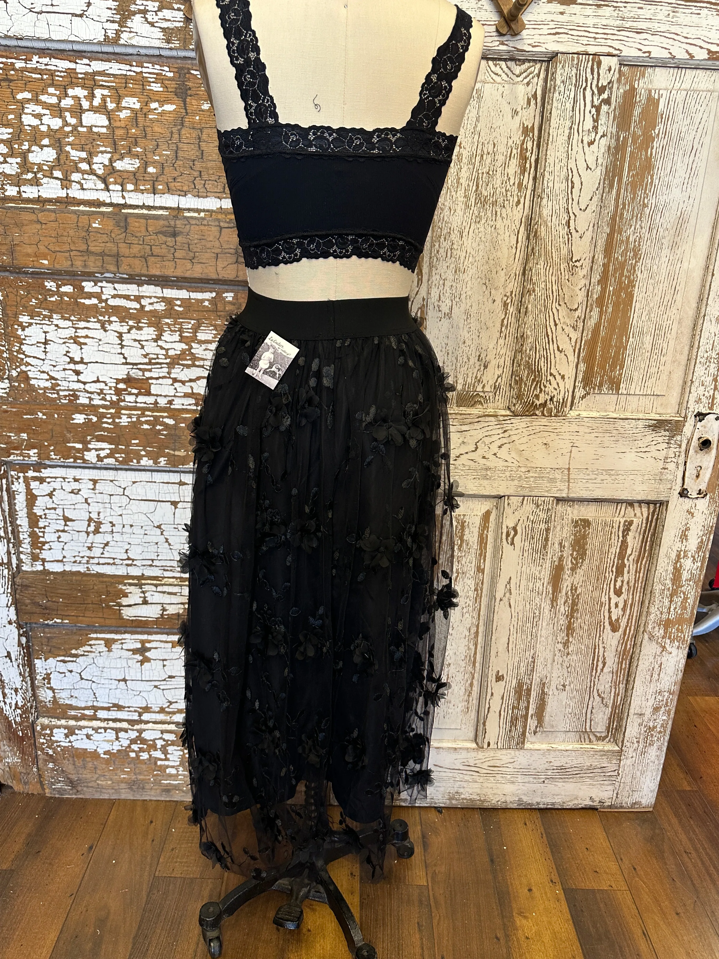 Midnight Bloom Tulle Skirt