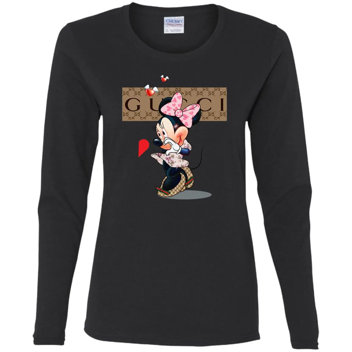 Minnie Mouse Love Couple T-shirt Valentine's Day T-shirt Women Long Sleeve Shirt