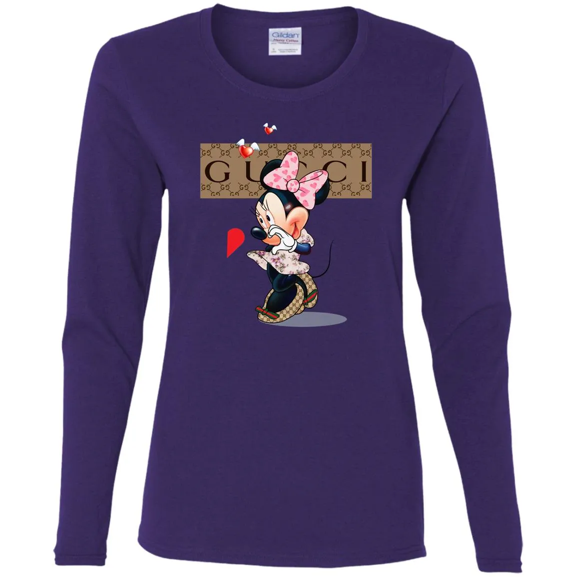 Minnie Mouse Love Couple T-shirt Valentine's Day T-shirt Women Long Sleeve Shirt