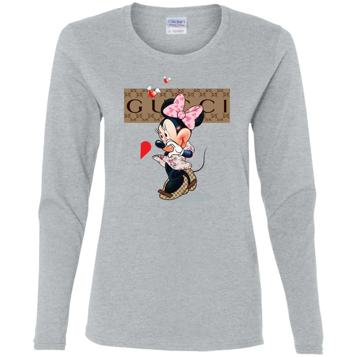 Minnie Mouse Love Couple T-shirt Valentine's Day T-shirt Women Long Sleeve Shirt