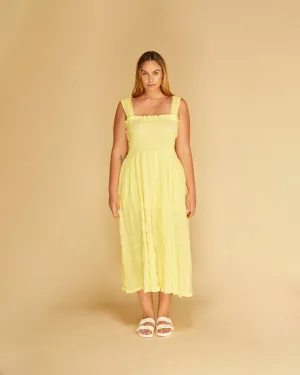 MIRELLA BUTTON-DOWN SUNDRESS LEMON