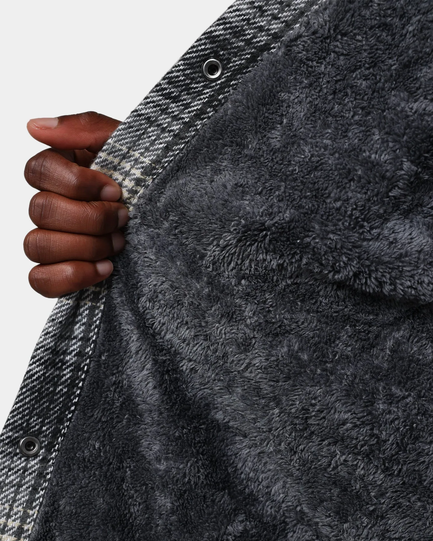 MNML Sherpa Lined Flannel Shirt Grey