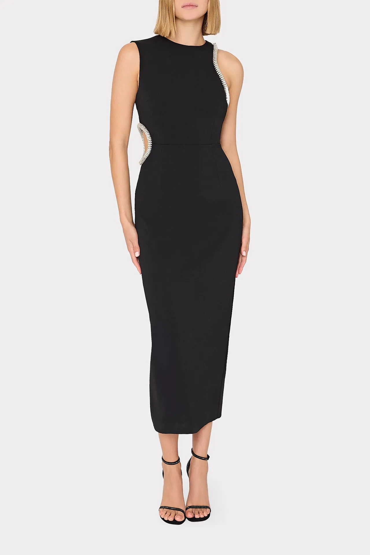 Nadya Crystal Cut Out Midi Dress