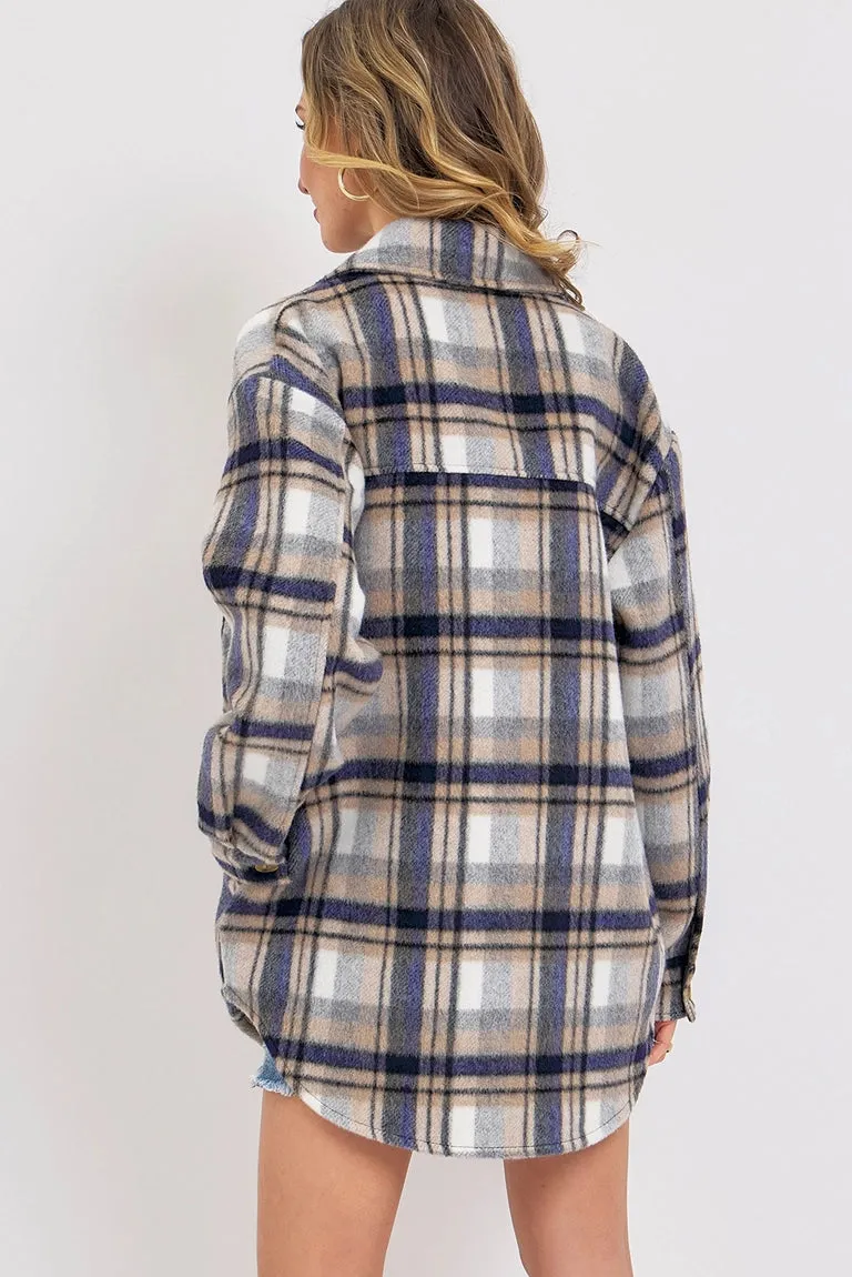 Naval Plaid Jacket Shacket