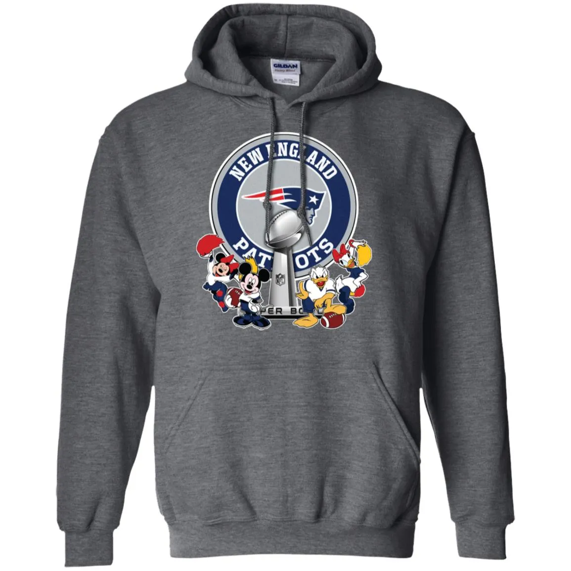 New England Patriots Super Bowl 2019 Mickey Minnie Mouse Donald Daisy Duck Football Nfl Pullover Hoodie Sweatshirt