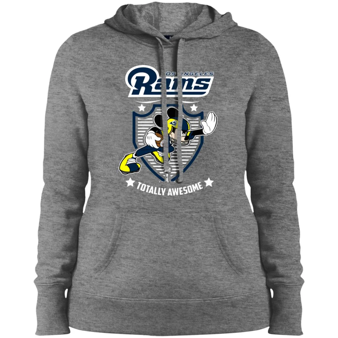 Nfl – Los Angeles Rams Totally Awesome Mickey Mouse Super Bowl 2019 Football Women Hooded Sweatshirt