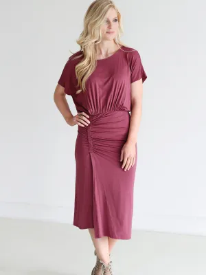 Nocturne DLMN Ruched Side Midi Dress