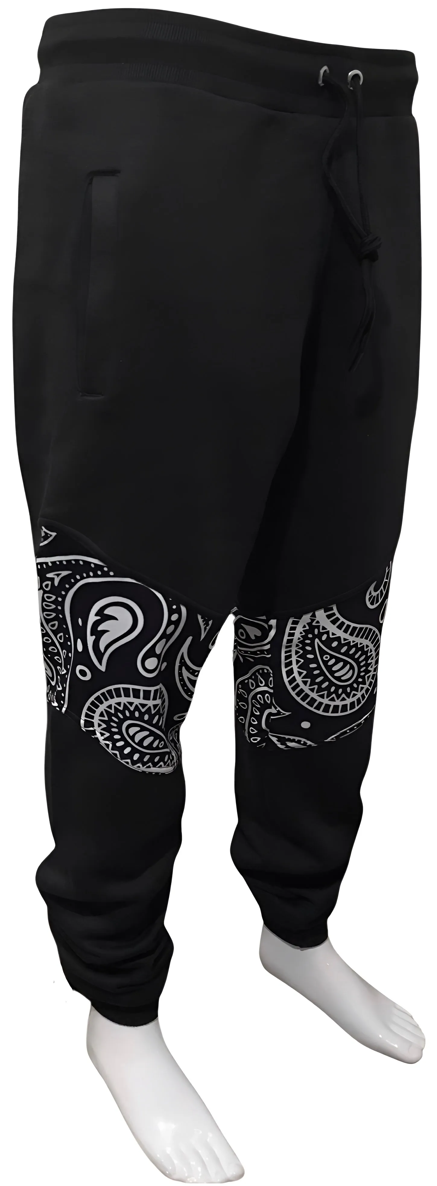 ^OUTFIT KINGS^ LUXURY BLACK BANDANA JOGGER SWEATPANTS (CUT & SEW COLLECTION)