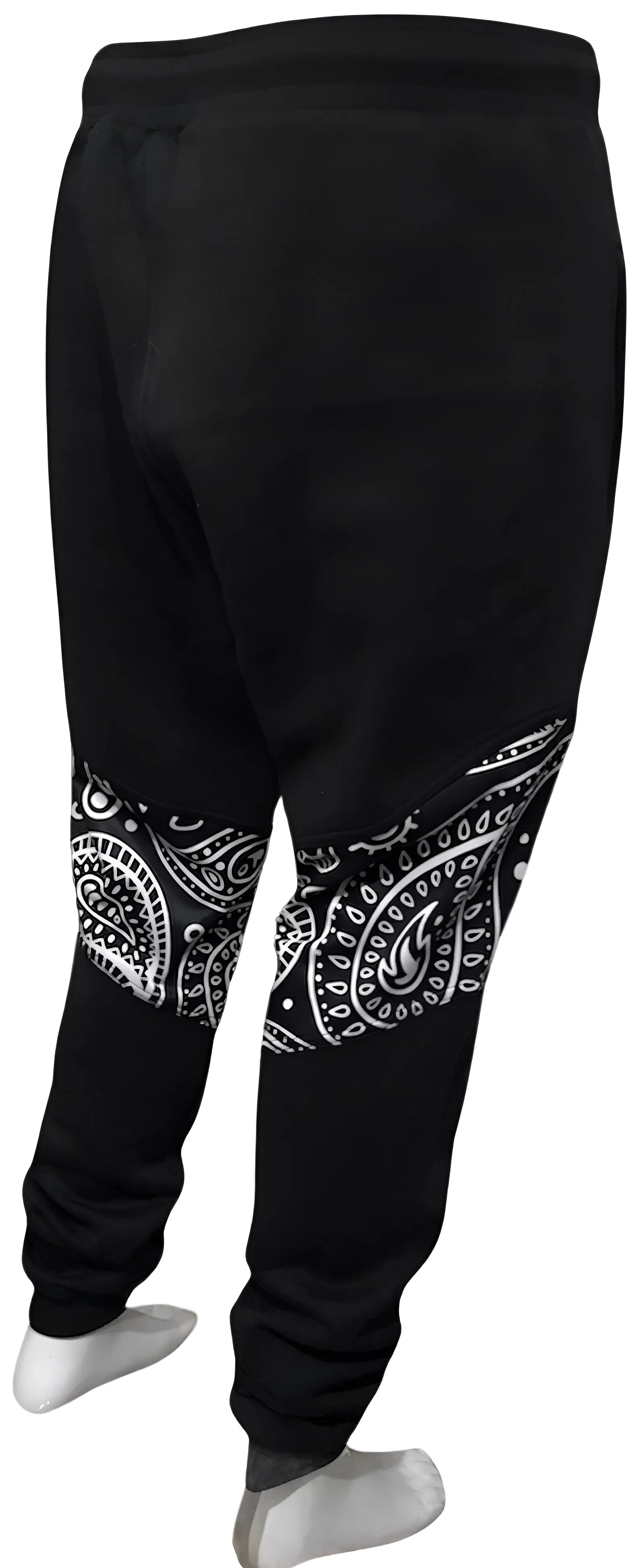 ^OUTFIT KINGS^ LUXURY BLACK BANDANA JOGGER SWEATPANTS (CUT & SEW COLLECTION)