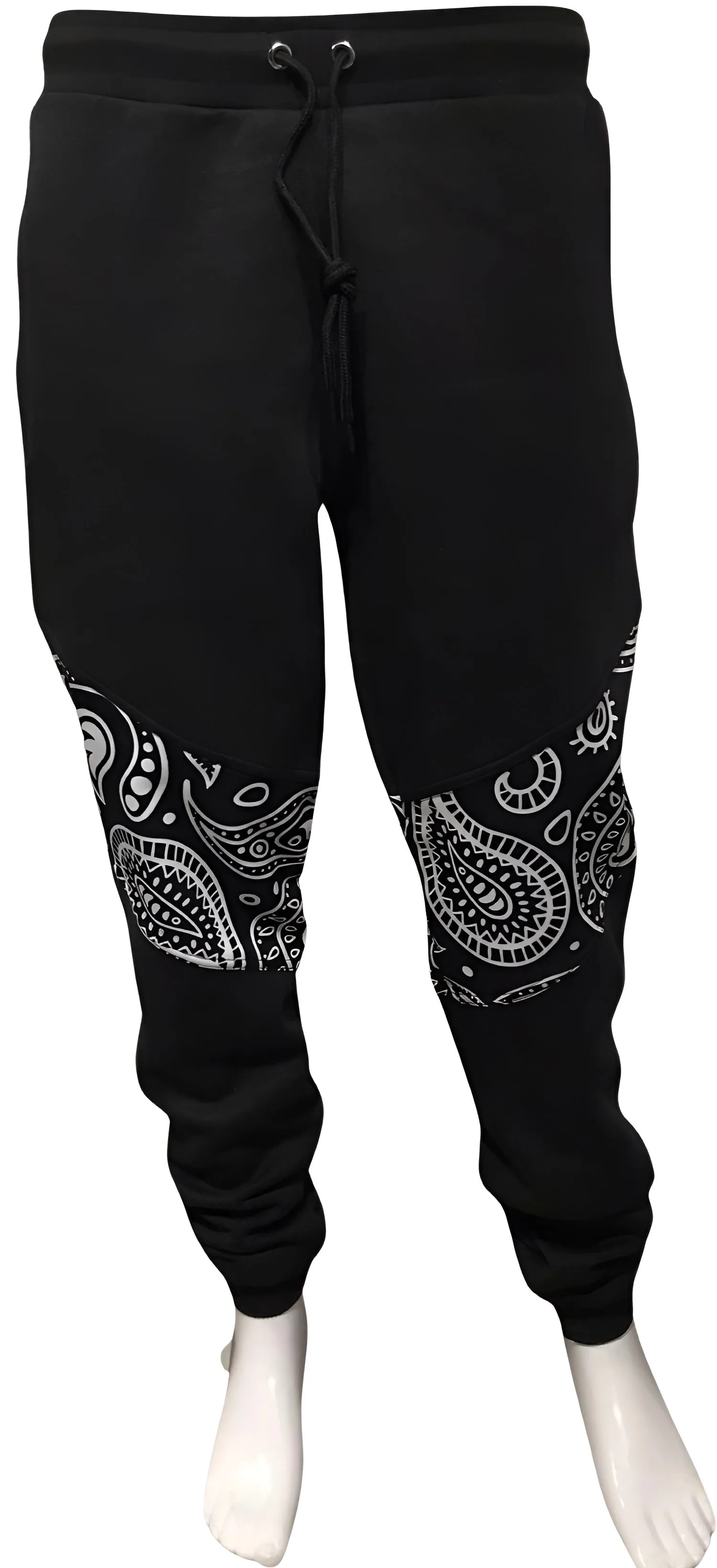 ^OUTFIT KINGS^ LUXURY BLACK BANDANA JOGGER SWEATPANTS (CUT & SEW COLLECTION)