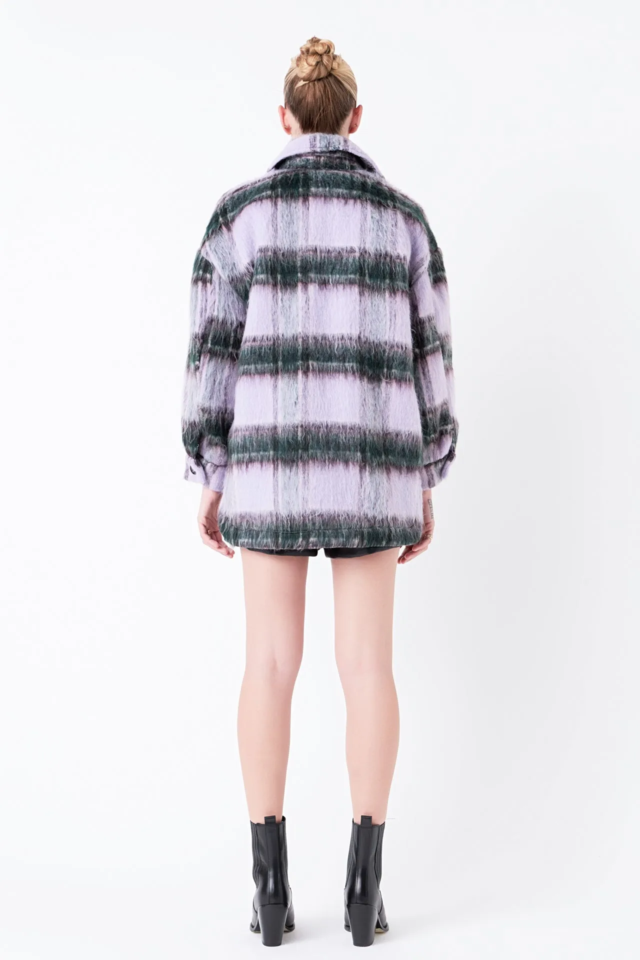 Oversized Plaid Shacket with Pockets