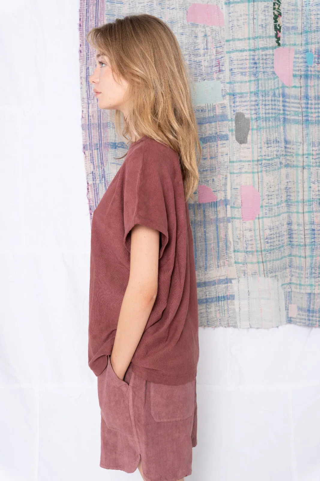 Palm Spring T. Organic/Recycled Cotton Deep Dye Garnet