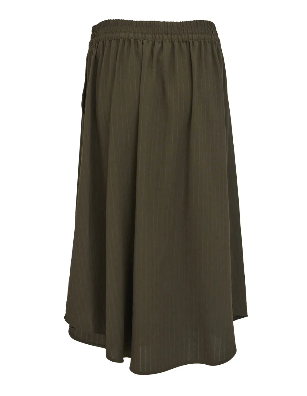 Pinstripe Pull On Asym Hem Skirt