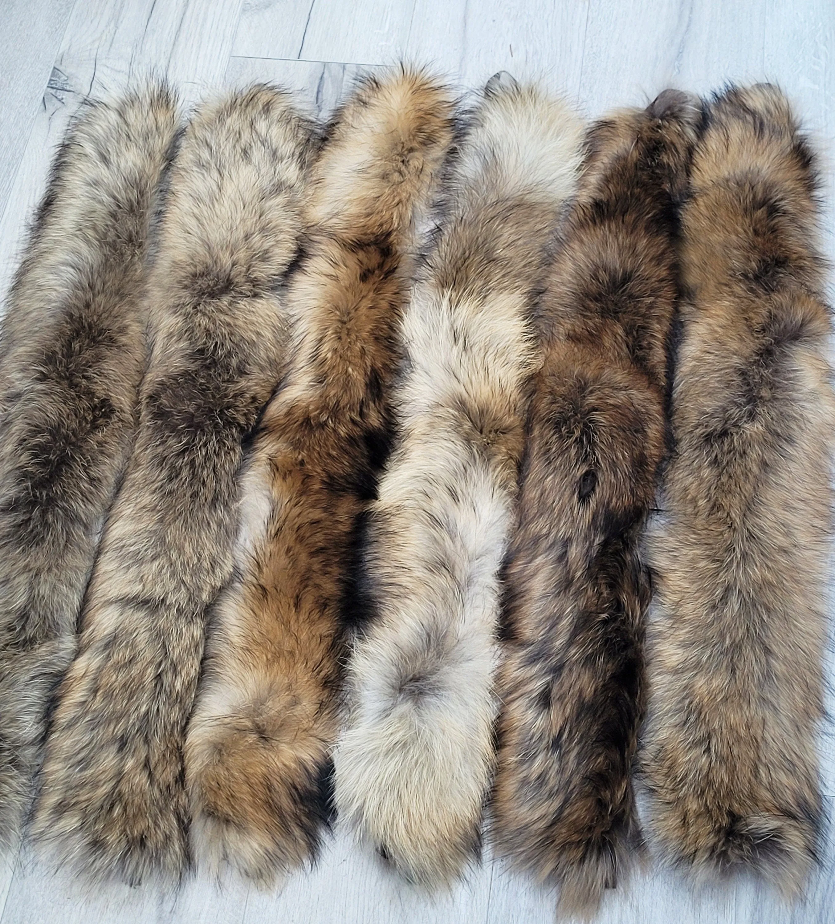 READY to SHIP 60,70,80 x3 cm Real Raccoon Fur Collar, Fur Trim for Hoodies, Raccoon Fur Collar, Fur Scarf, Fur Ruff, Raccoon Fur Hood, Real