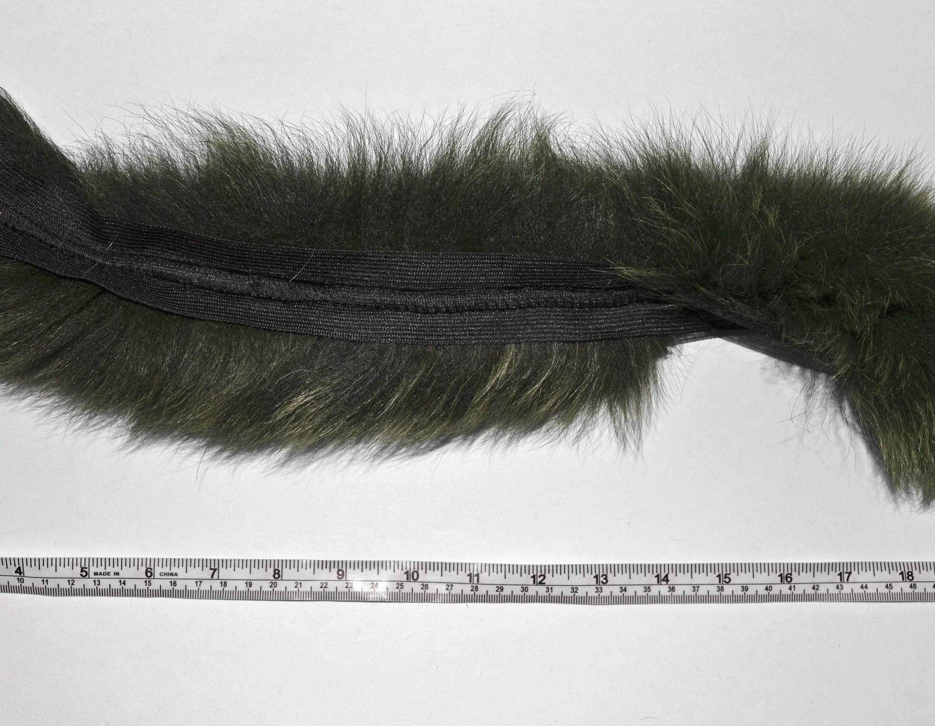 READY to SHIP, Real Fox Fur (Tail) Trim Hood, Fur collar trim, Fox Fur Collar, Fur Scarf, Fur Ruff, Fur Hood, Fur stripe, Coat Trim, Green