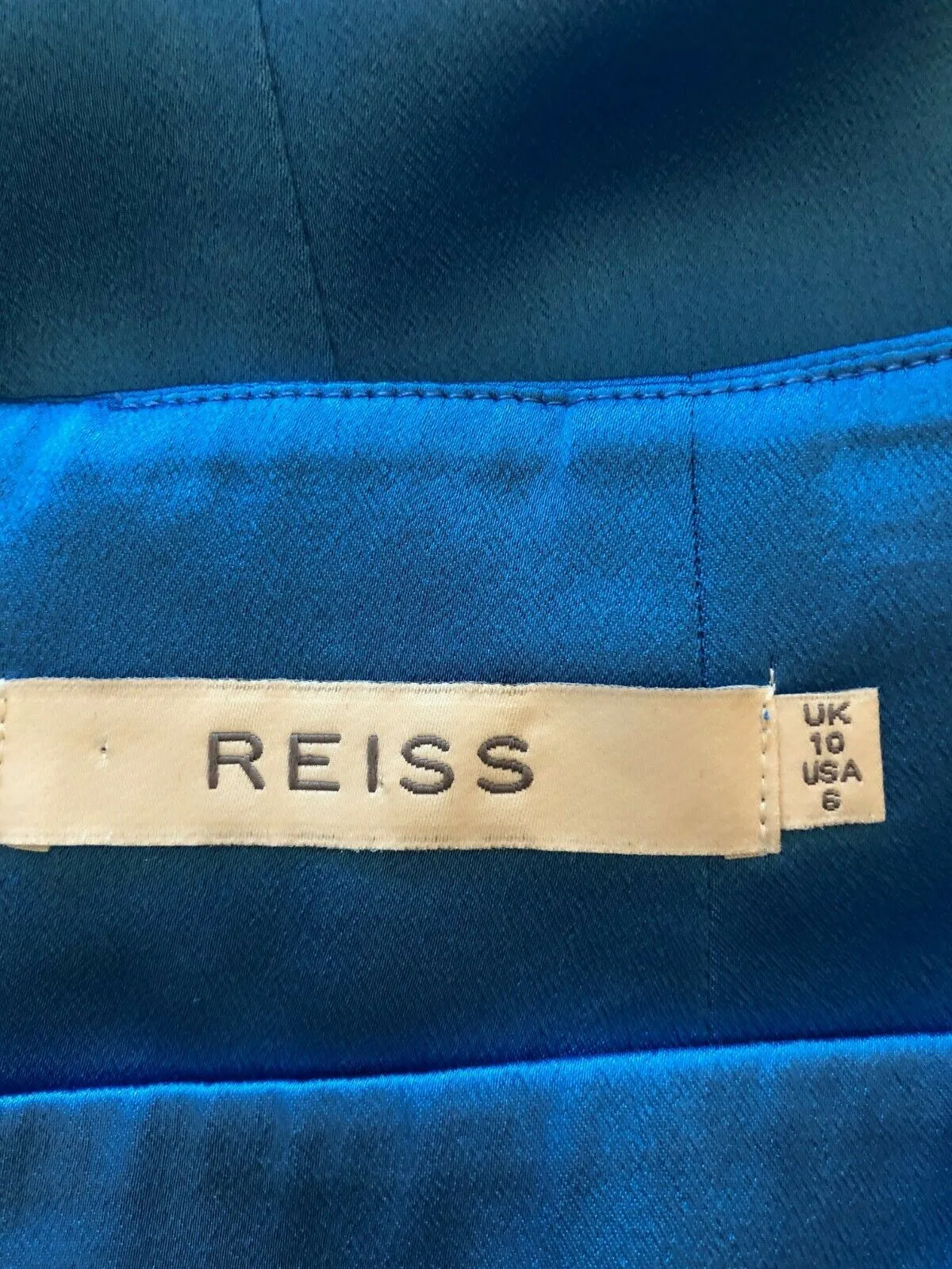 Reiss - Lucy - Turquoise Satin Peplum Pencil Skirt UK 10 US 6 EU 38  RRP £110