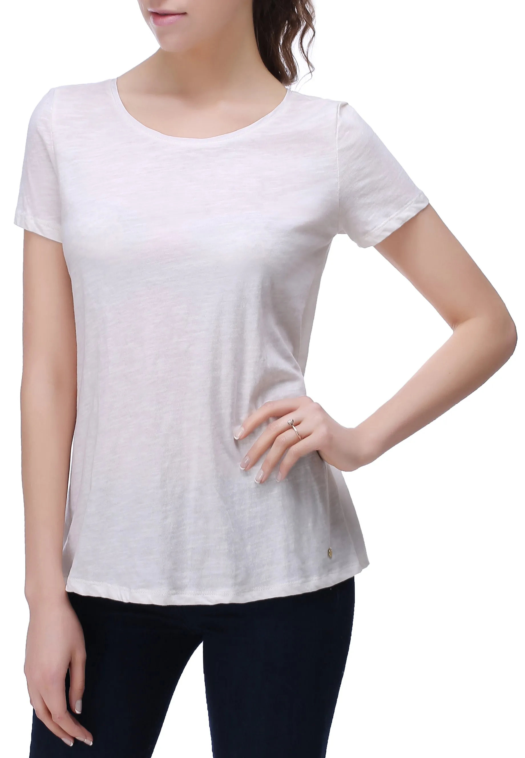 RH Women's Solid Short Sleeve Cotton Bamboo Blouse Casual Tee Top T-Shirt RH2028