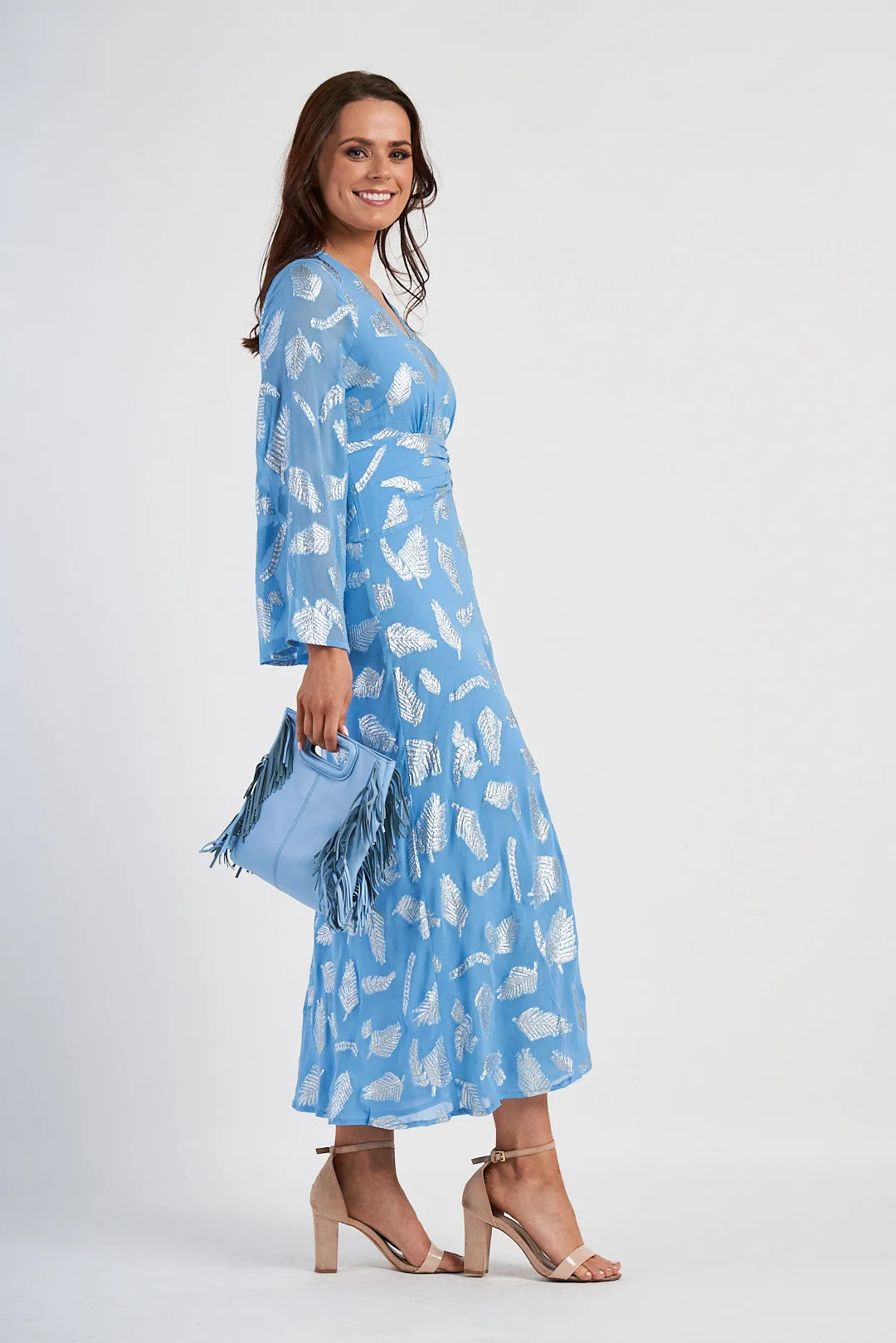 Rixo Indra Leaf Print Dress