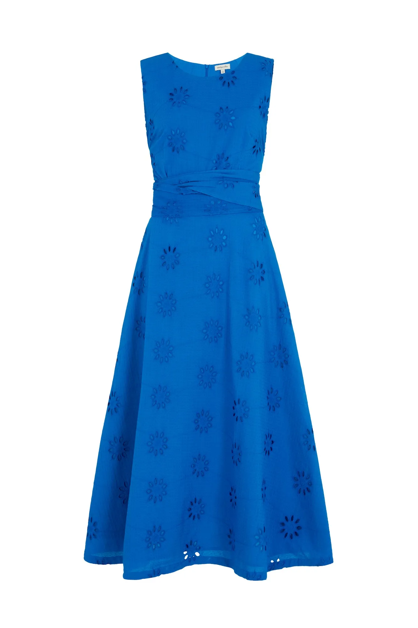 Roberta Floral Broderie Brilliant Blue Dress