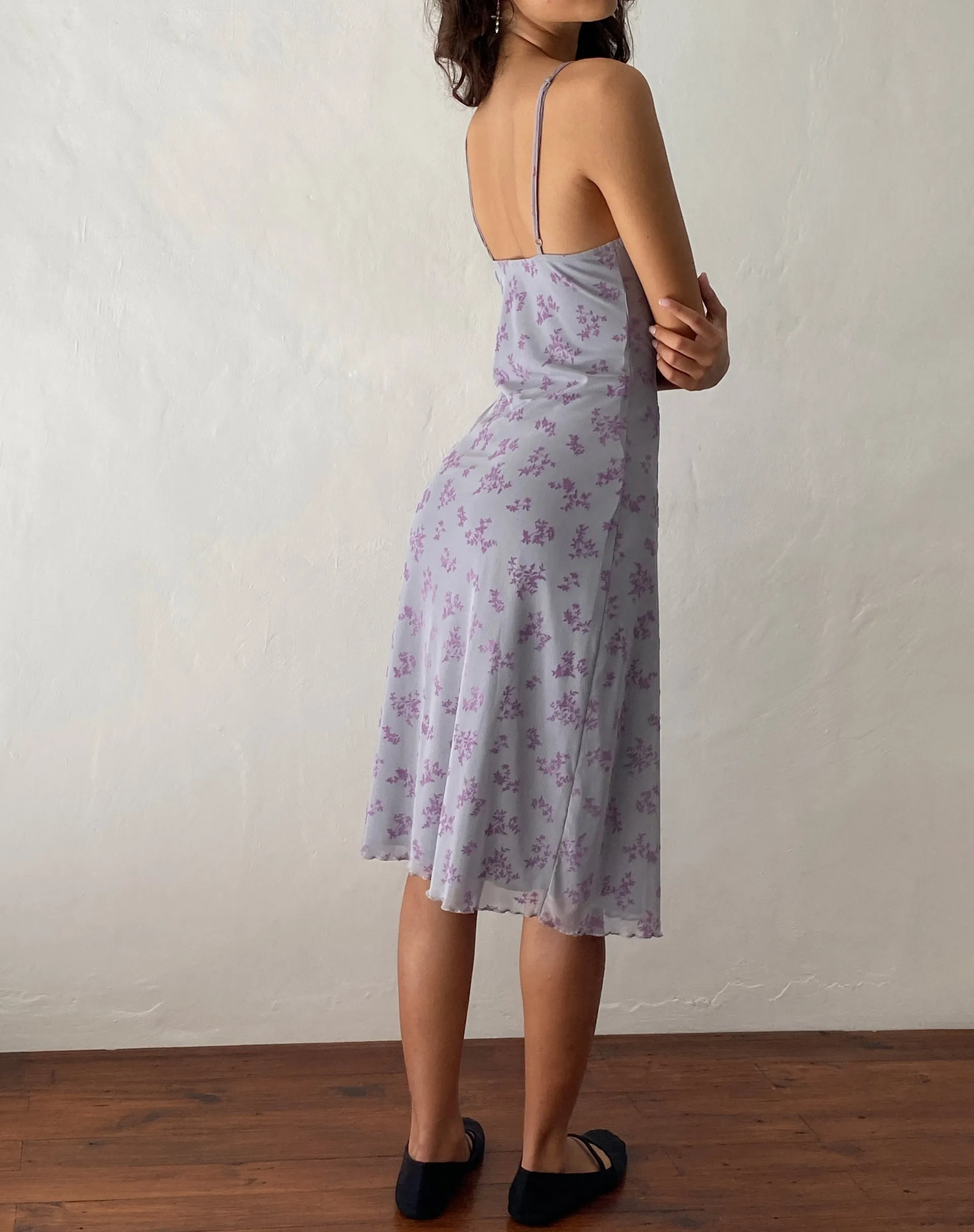 Rohaya Midi Dress in Purple Botanist Flock