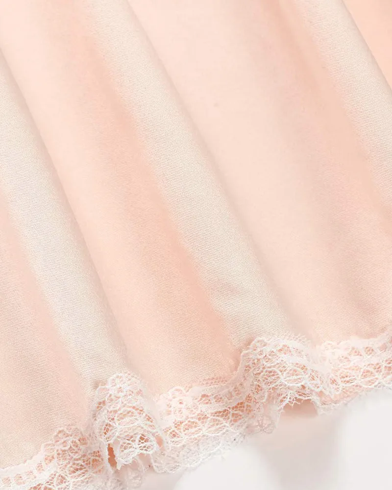 Satin Half Slip Lace Long Underskirt