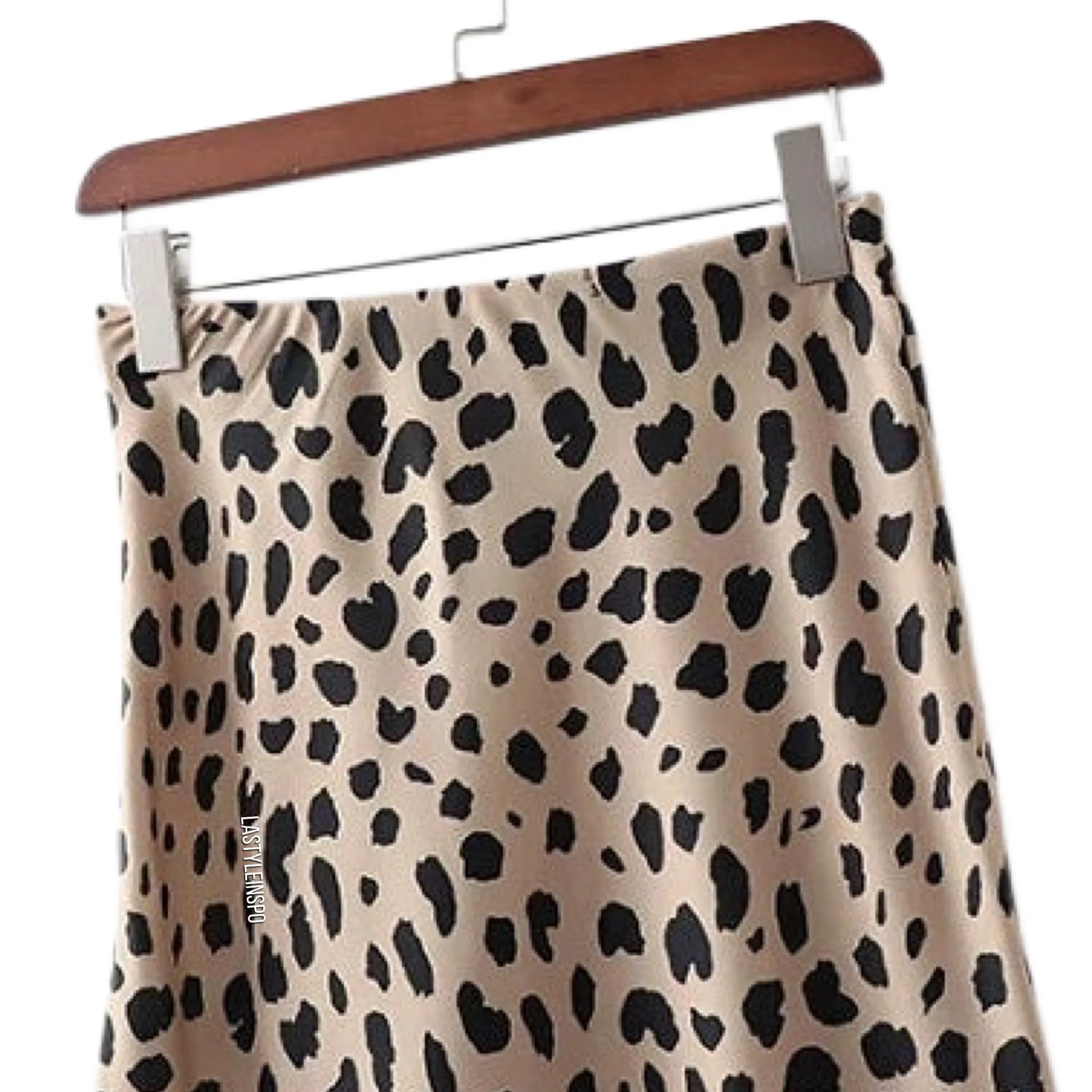 Satin Skirt Cheetah Animal Print Midi Size S, M, L