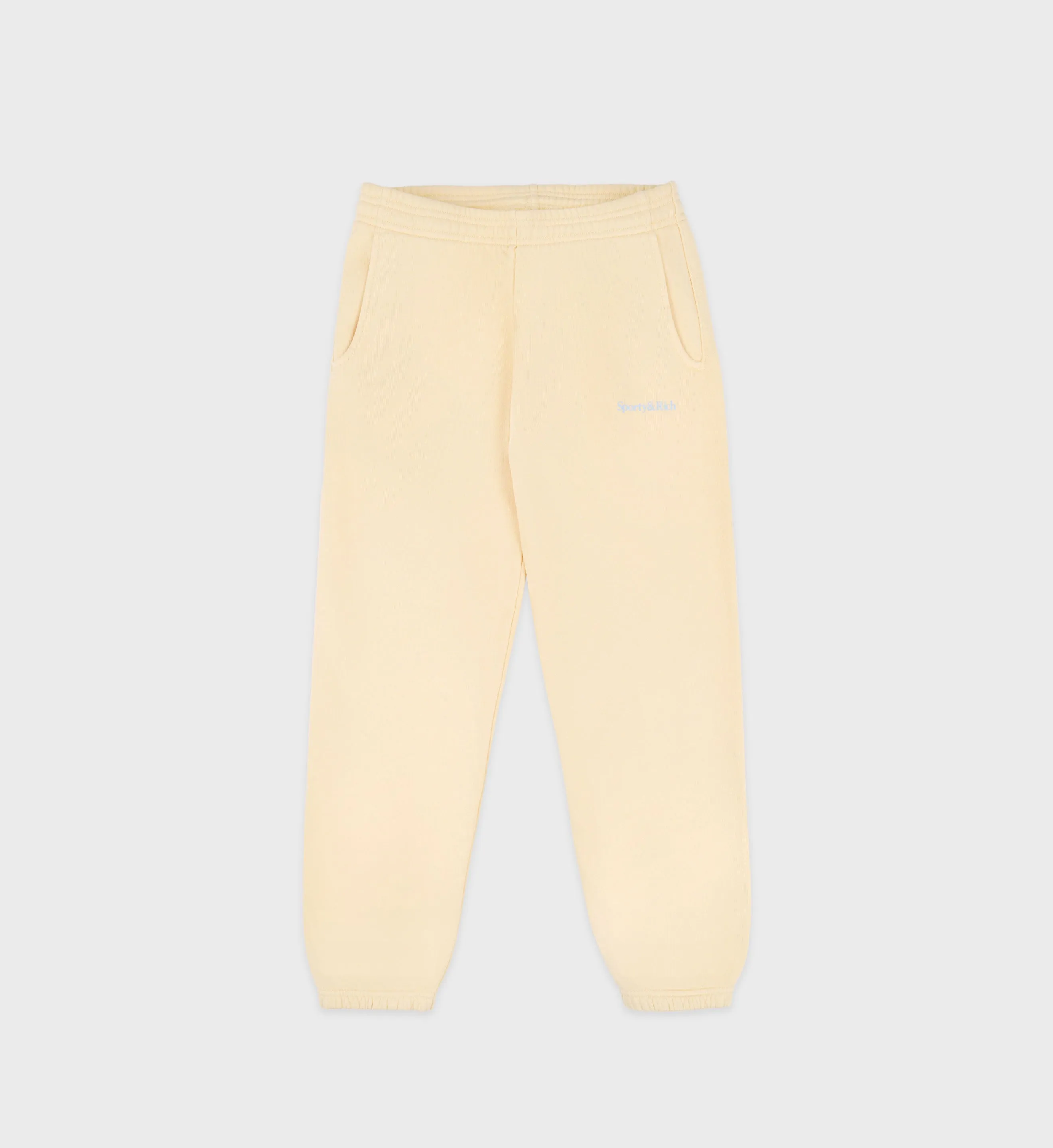 Serif Logo Kids Sweatpant - Almond/China Blue