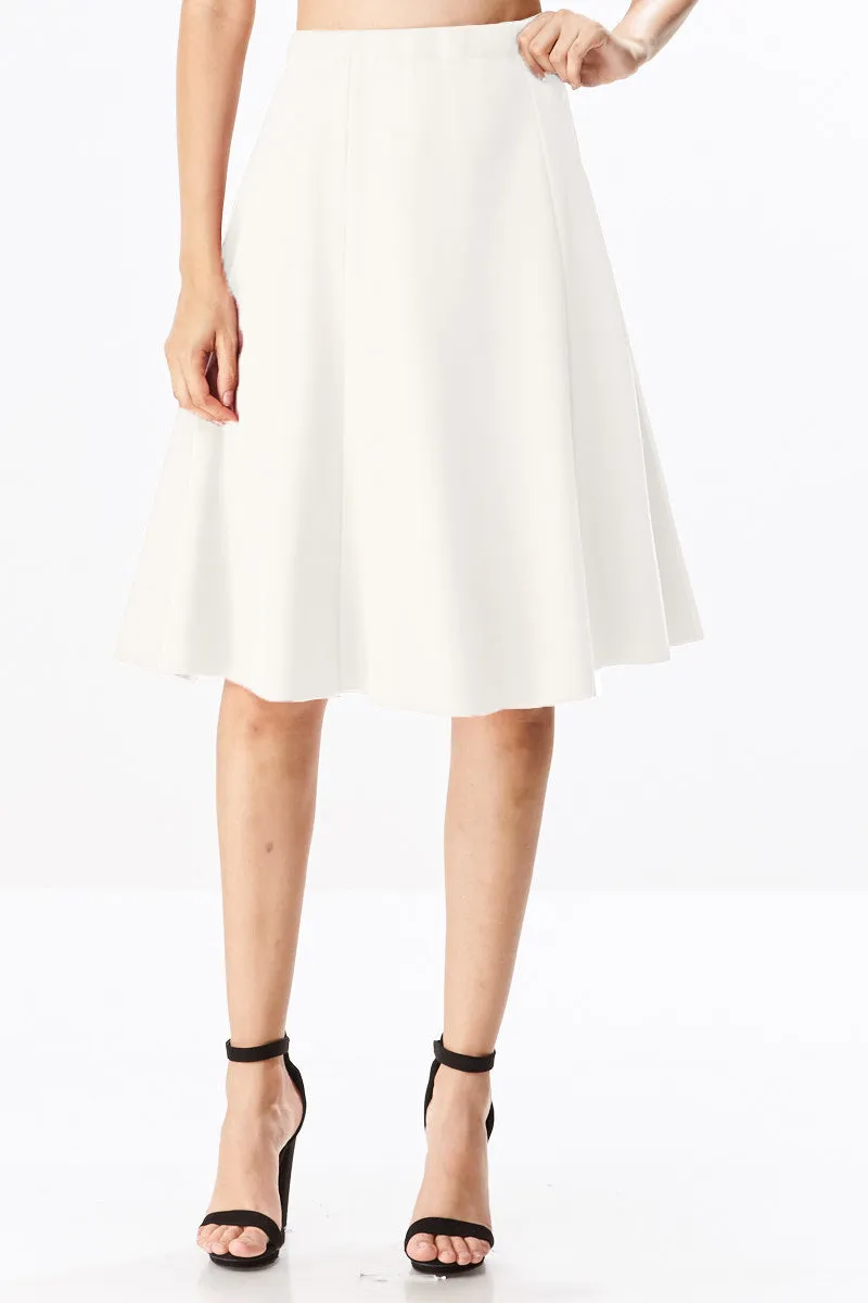 Seven Panel A-Line Below The Knee Midi Skirt