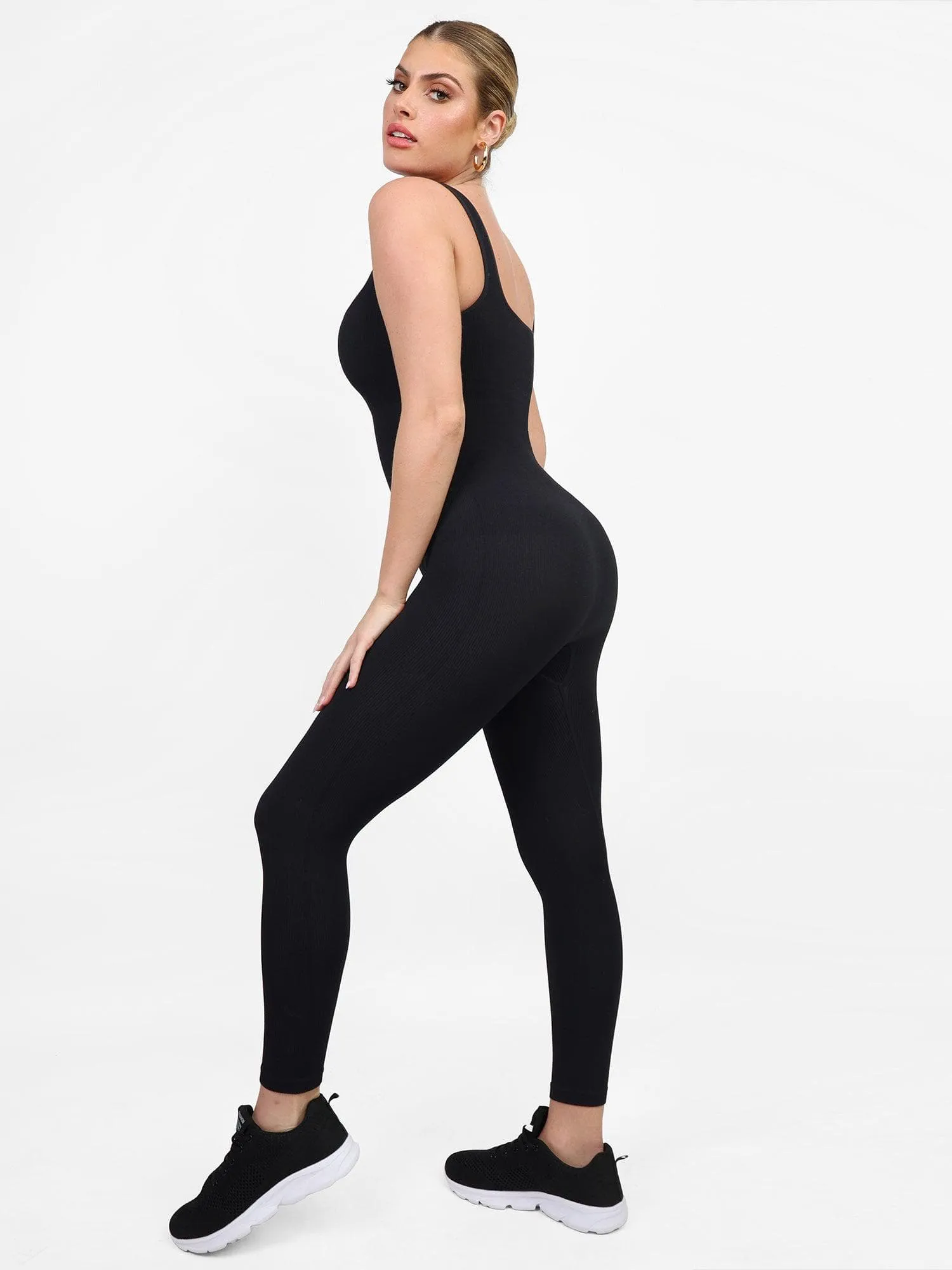 Shapewear Square Neck Seamless Tank Workout Jumpsuit