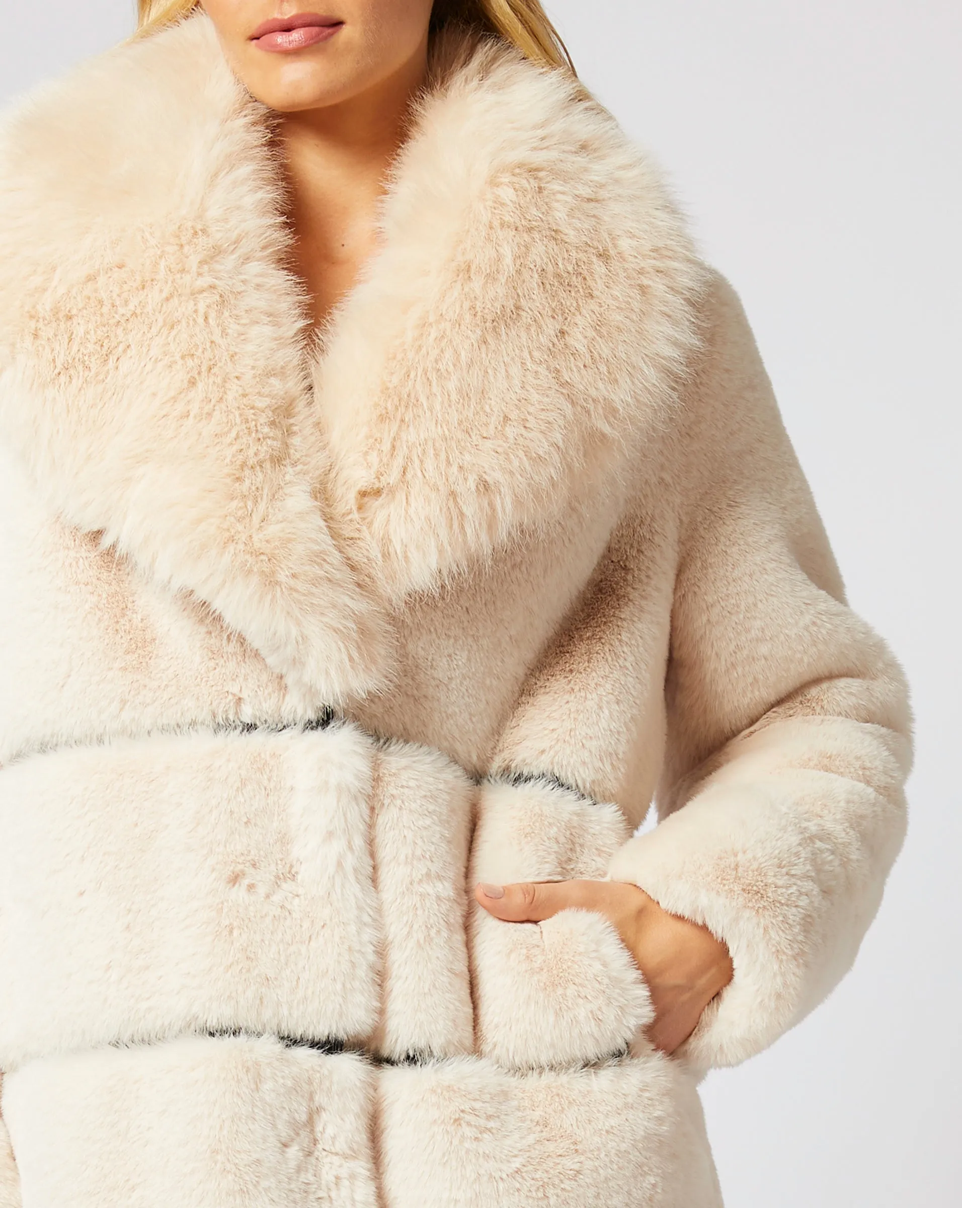 Shawl Collar Mink Faux Fur Coat