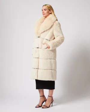 Shawl Collar Mink Faux Fur Coat