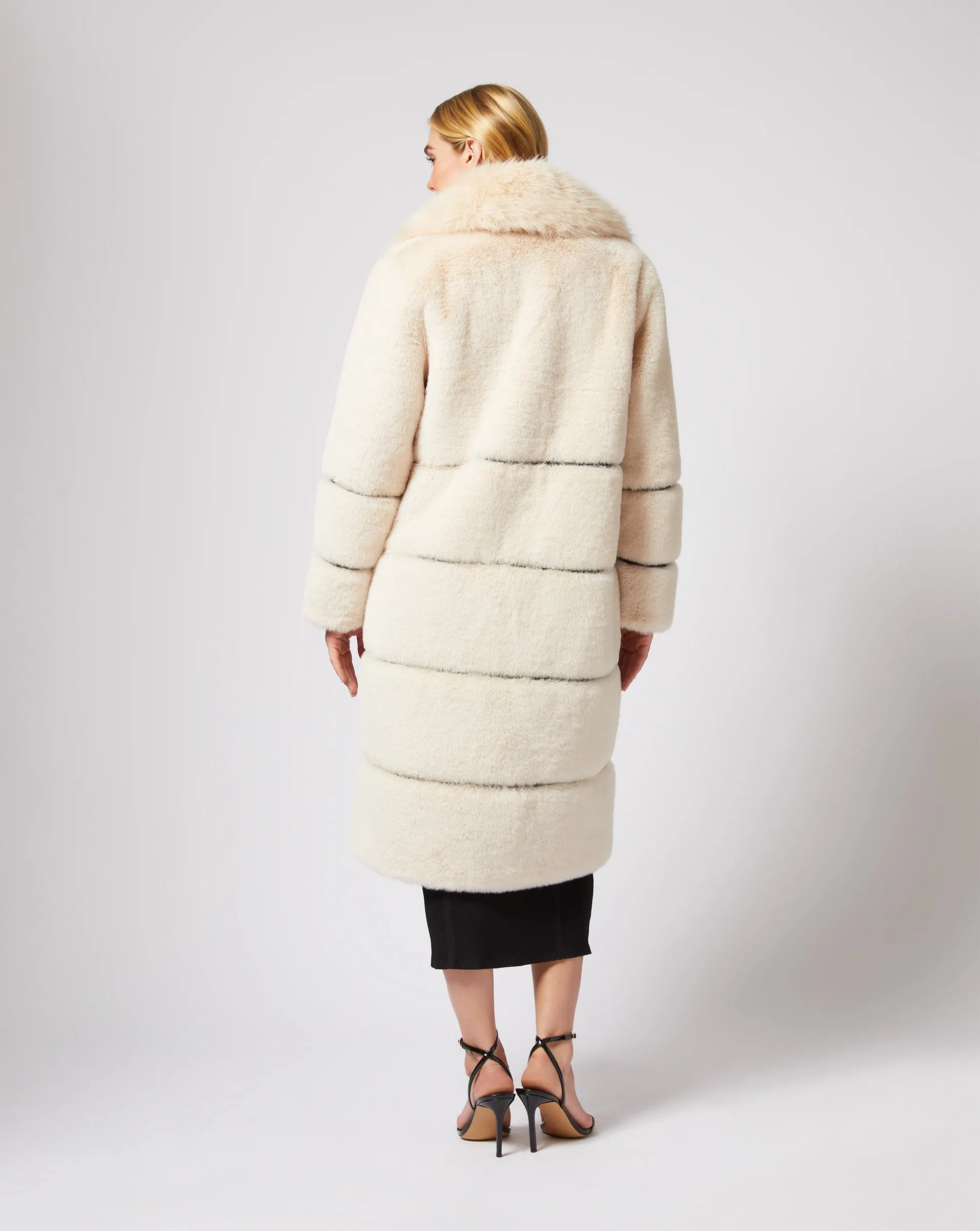 Shawl Collar Mink Faux Fur Coat