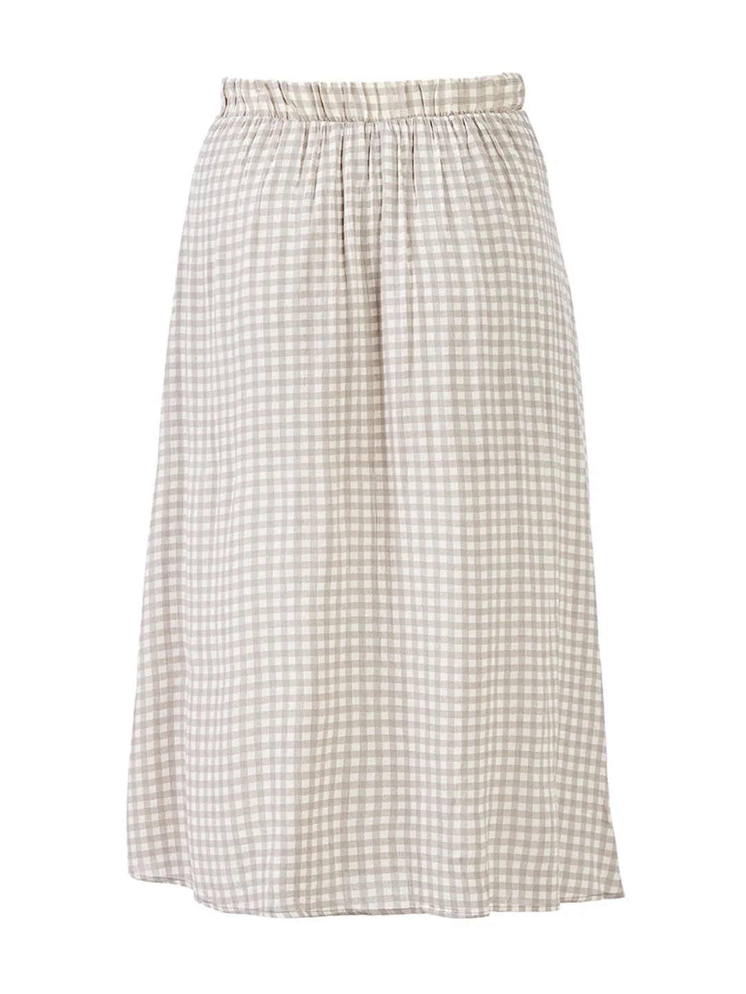 Side Slit Gingham Skirt