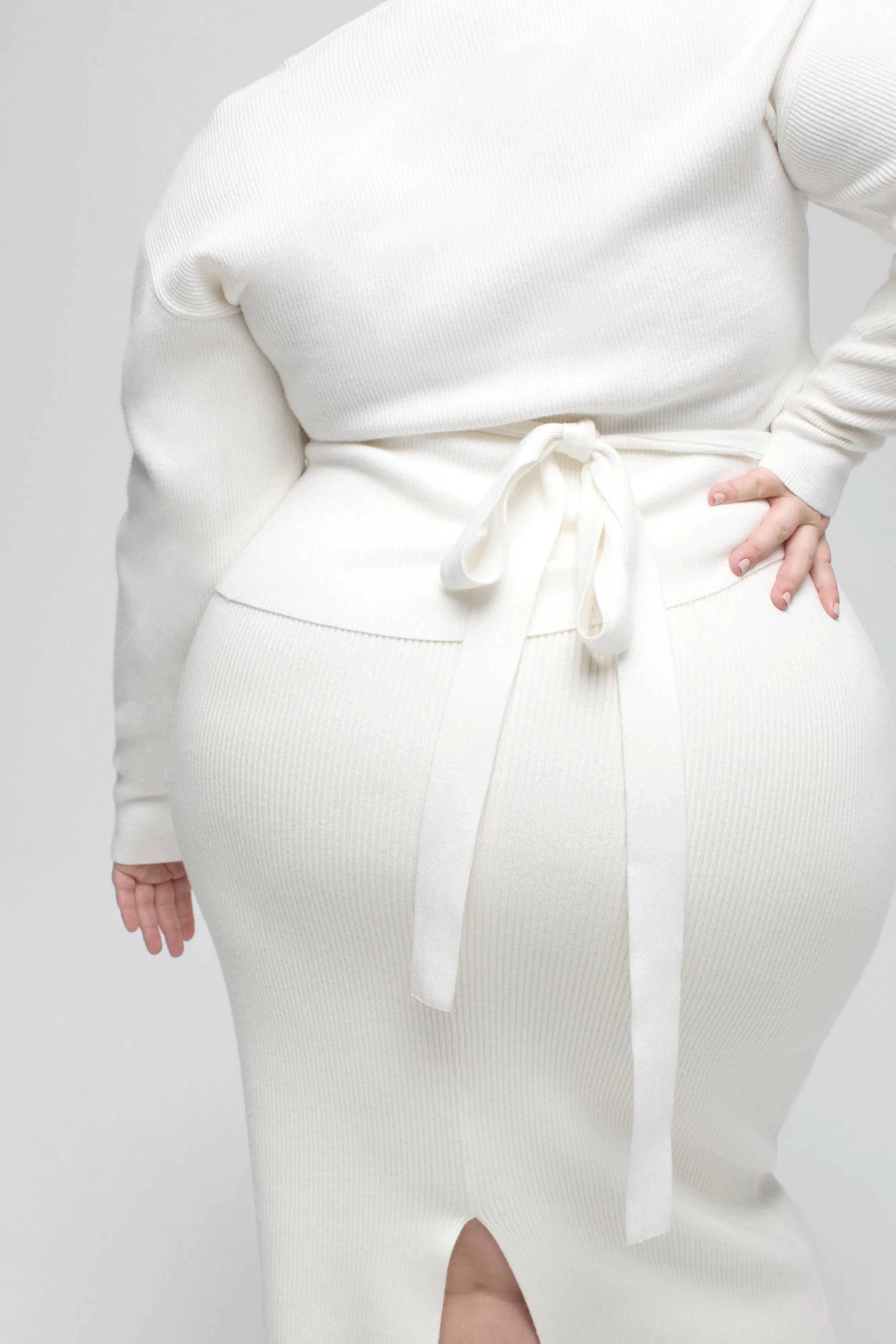 SIDE TIE RIB WRAP | IVORY001