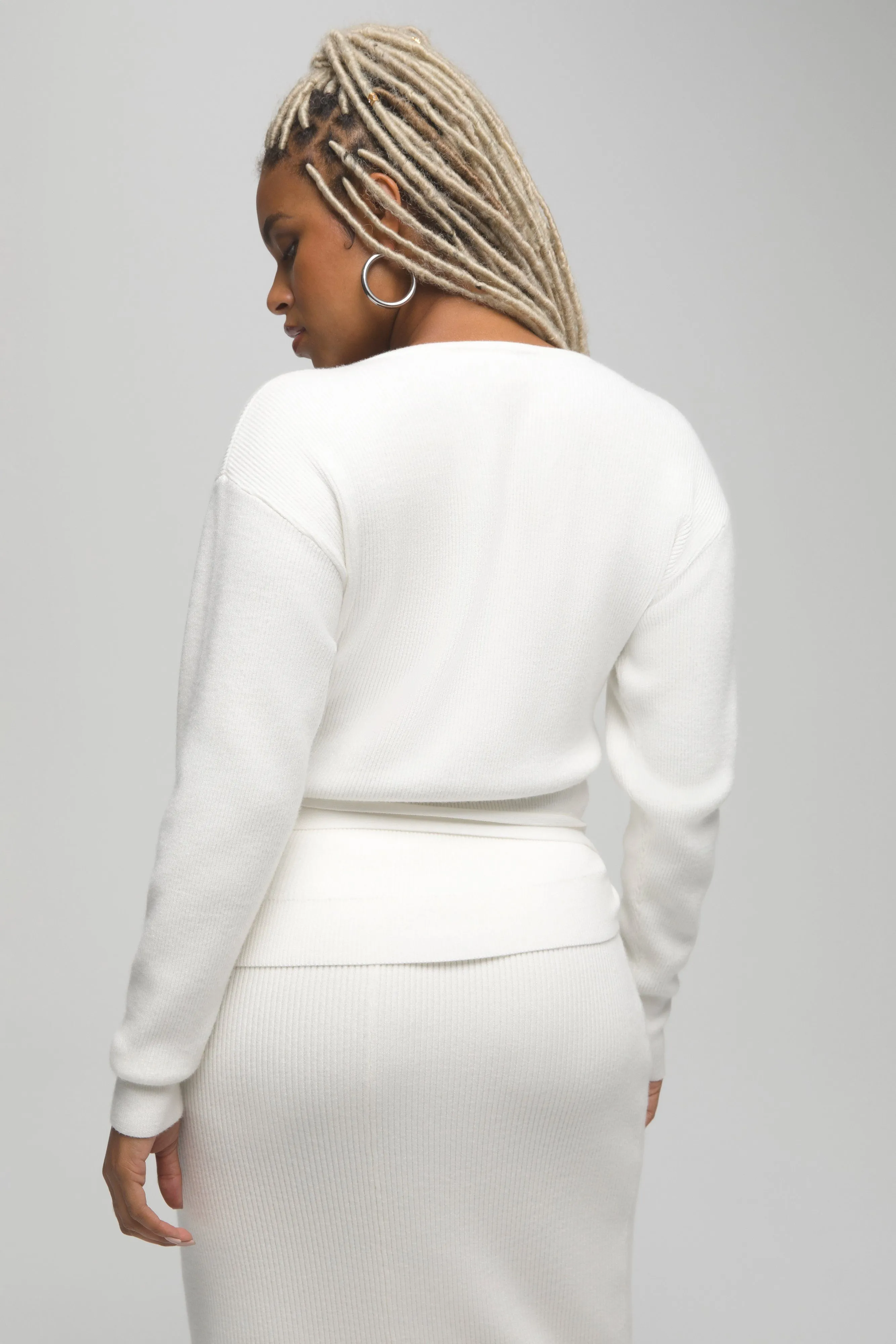 SIDE TIE RIB WRAP | IVORY001