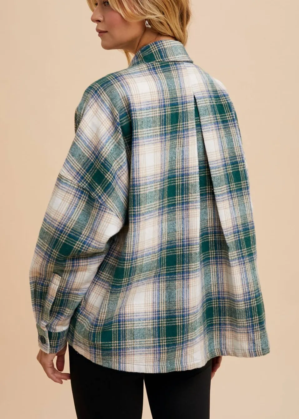 Soft Brushed Plaid Oversized Shacket