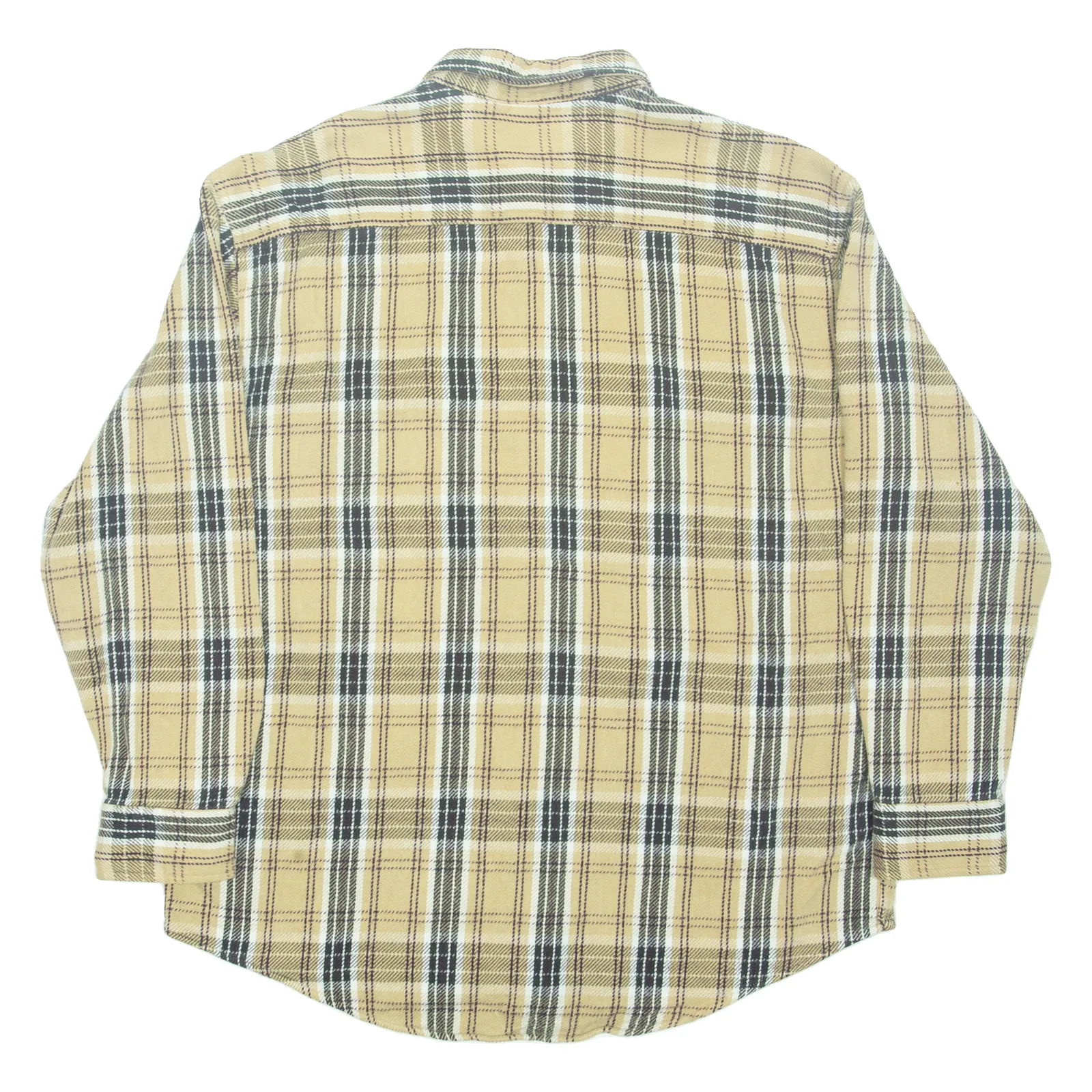 ST JOHNS BAY Mens Flannel Shirt Brown Check Long Sleeve L