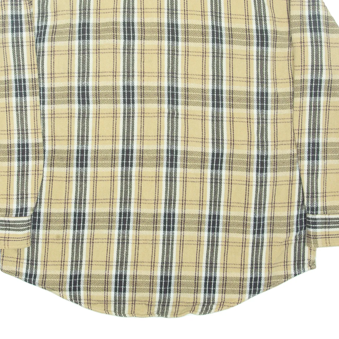 ST JOHNS BAY Mens Flannel Shirt Brown Check Long Sleeve L