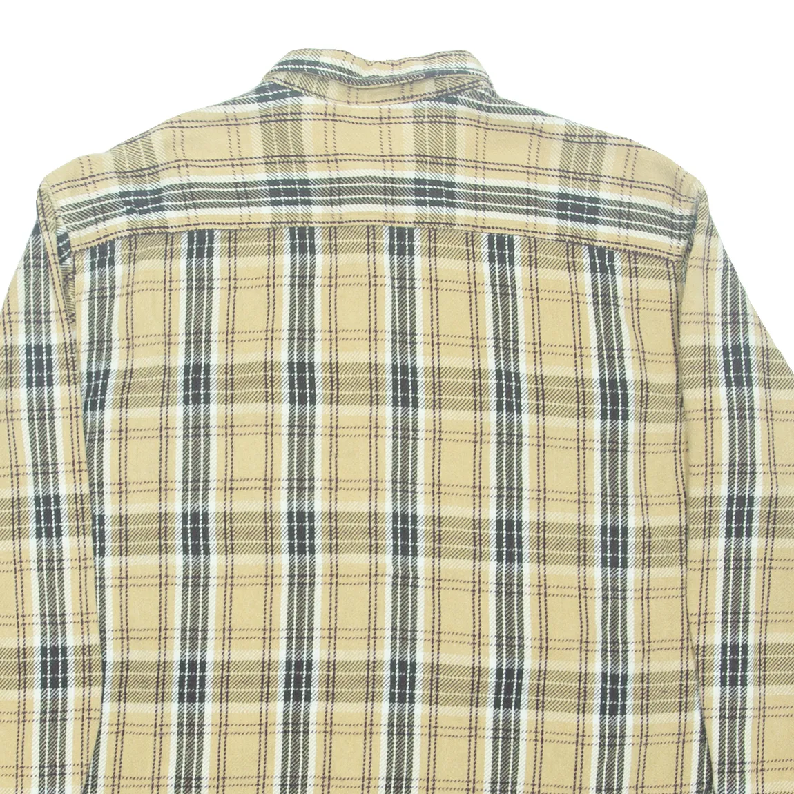 ST JOHNS BAY Mens Flannel Shirt Brown Check Long Sleeve L