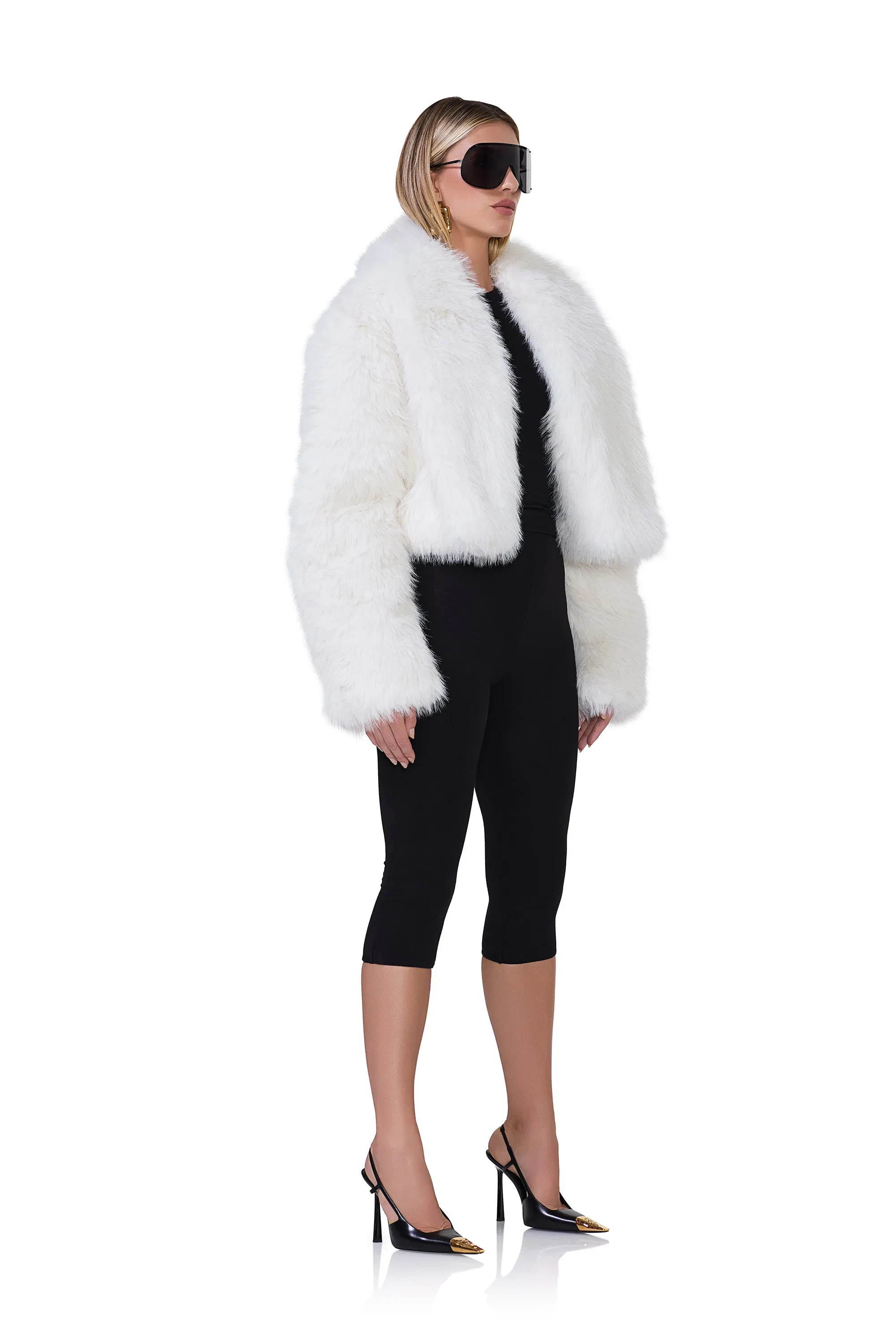 Stephanie Fur Jacket  - Off White