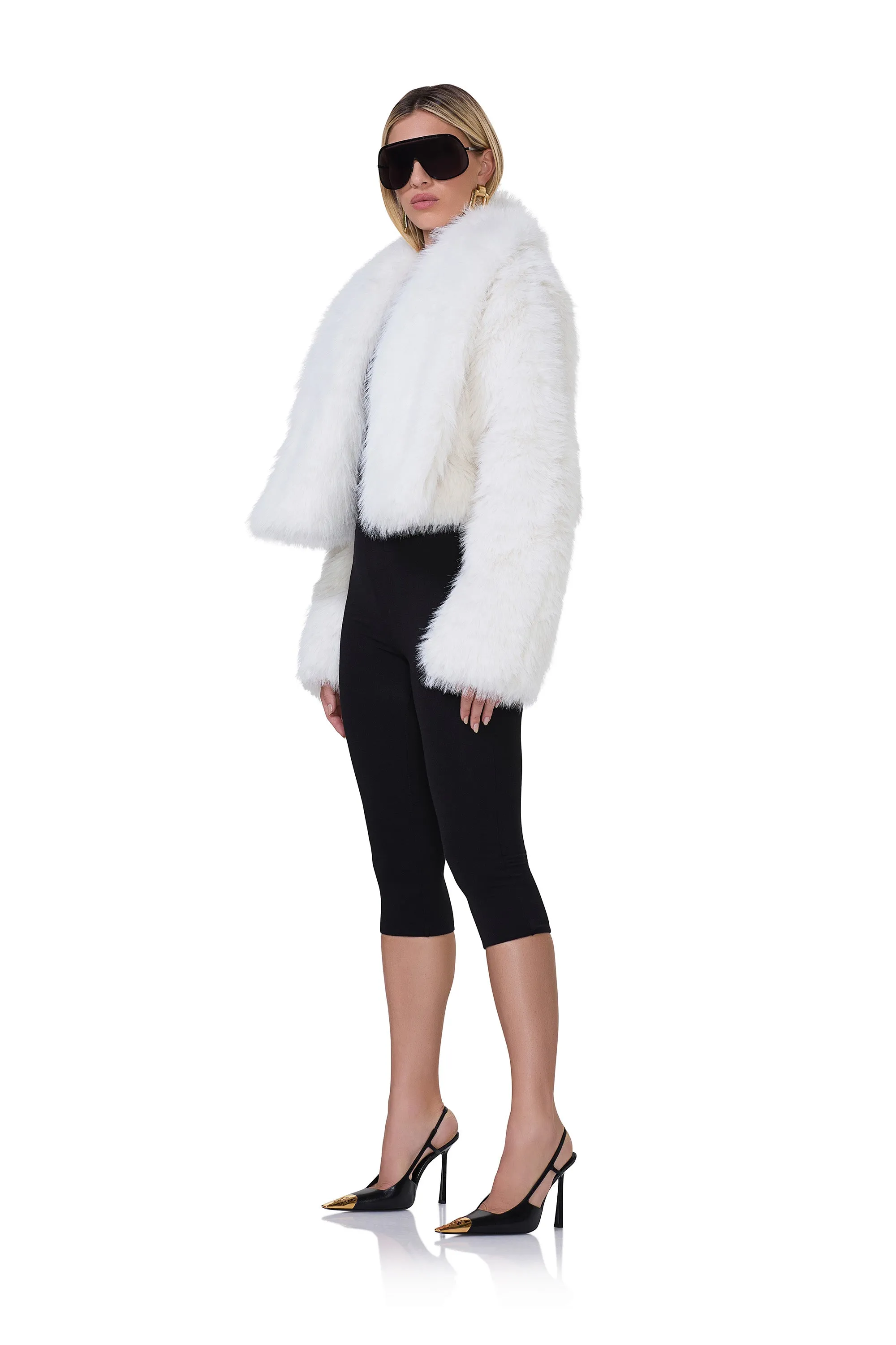 Stephanie Fur Jacket  - Off White