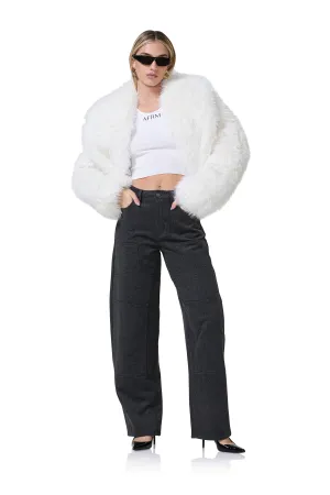 Stephanie Fur Jacket  - Off White