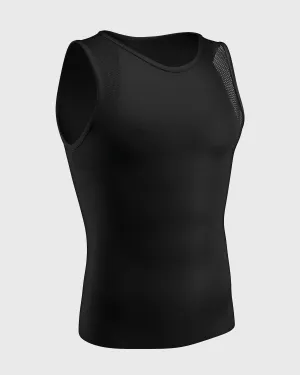 Stretch Cotton Moderate Compression Shaper Tank with Mesh Cutouts