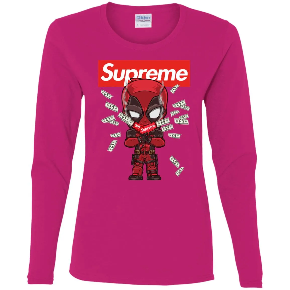 Supreme Deadpool Funny T-shirt Women Long Sleeve Shirt